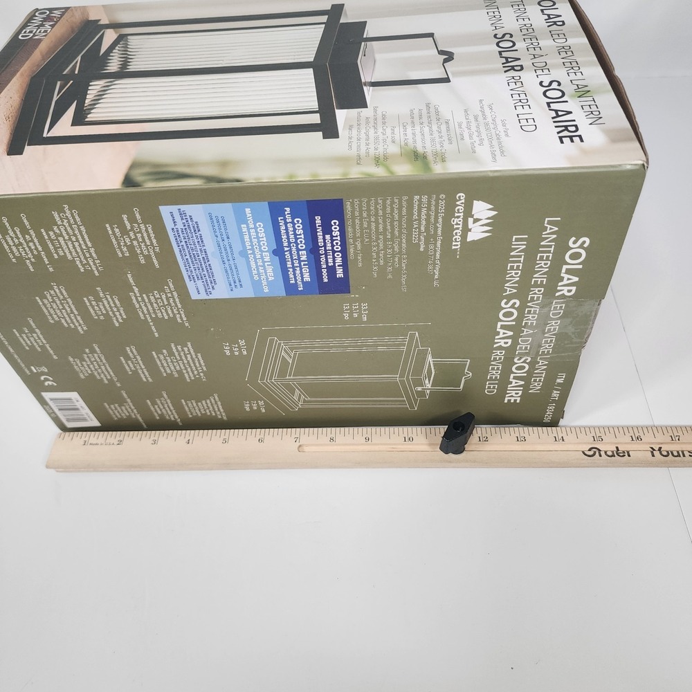 Evergreen Solar LED Revere Lantern Outdoor Table Light NIB Item 1934250 - Picture 8 of 9